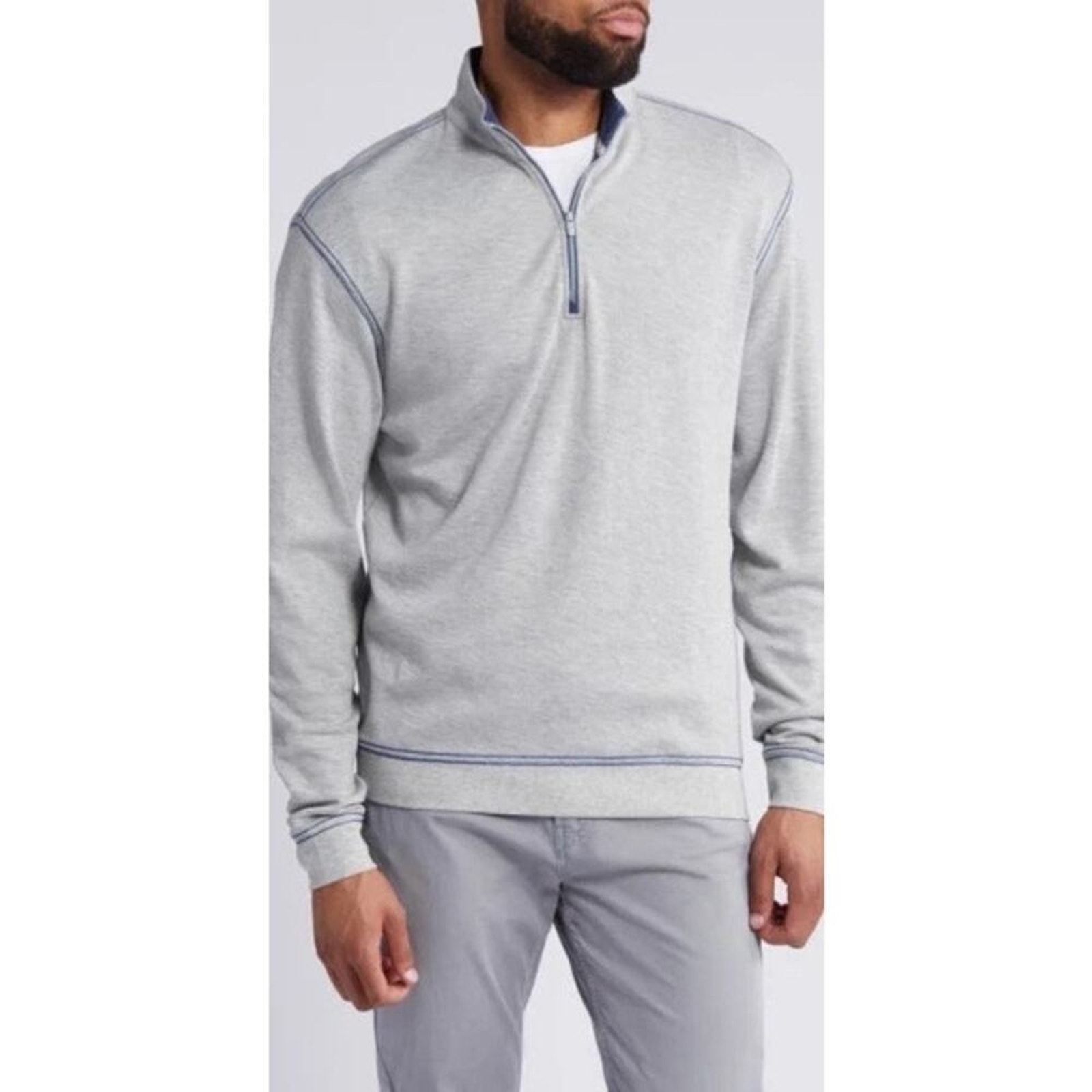 Nwt Johnnie-O Sz Small S Men’s Hanks 1/4 Zip Light Gray Pullover Sweatshirt